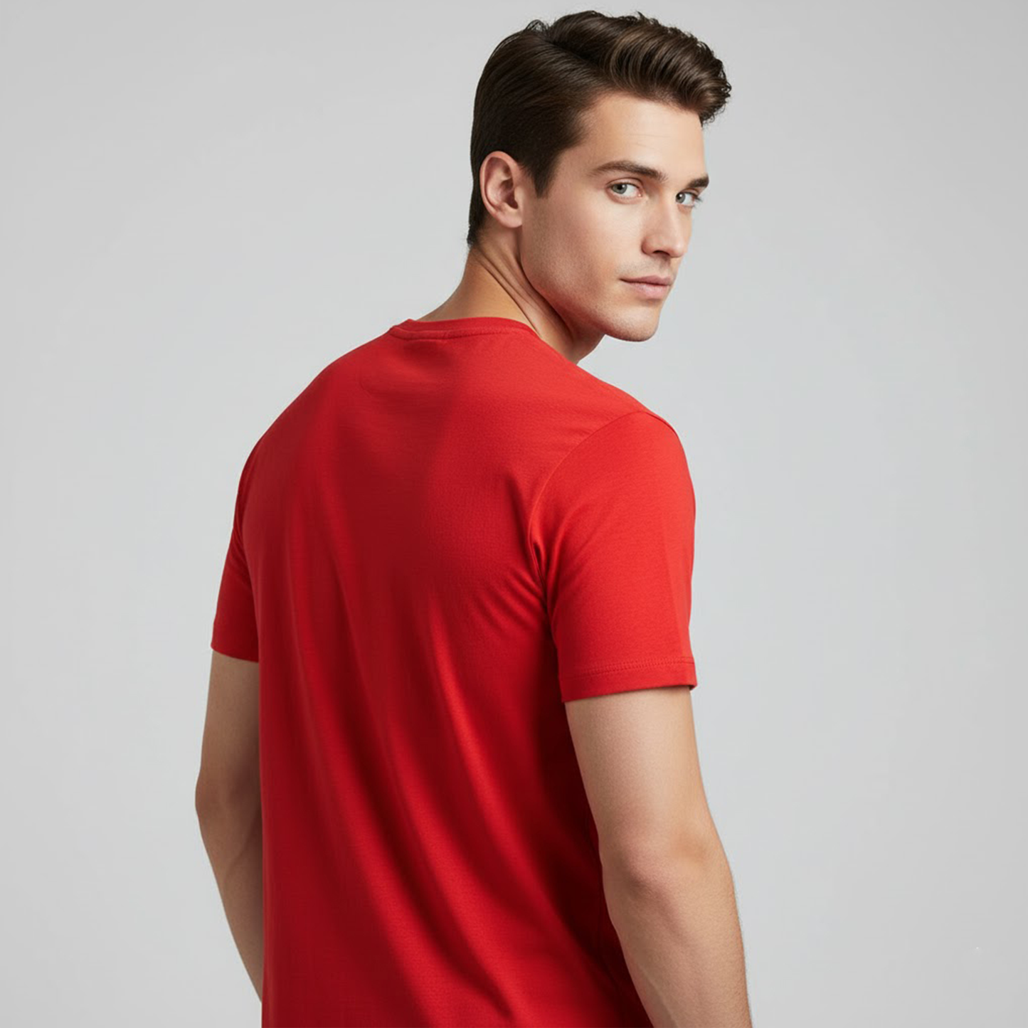 Unisex Pure Cotton Red color Round Neck Half Sleeve T_shirt
