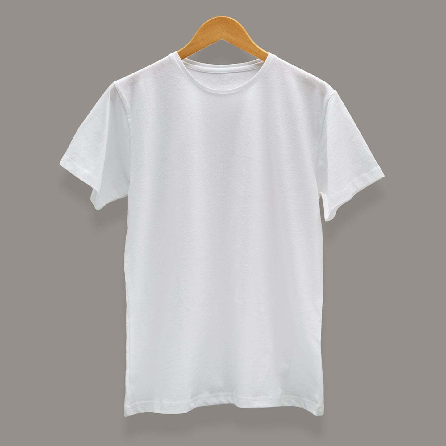 Unisex Soft Pure Cotton Round Neck Half Sleeve White T-shirt
