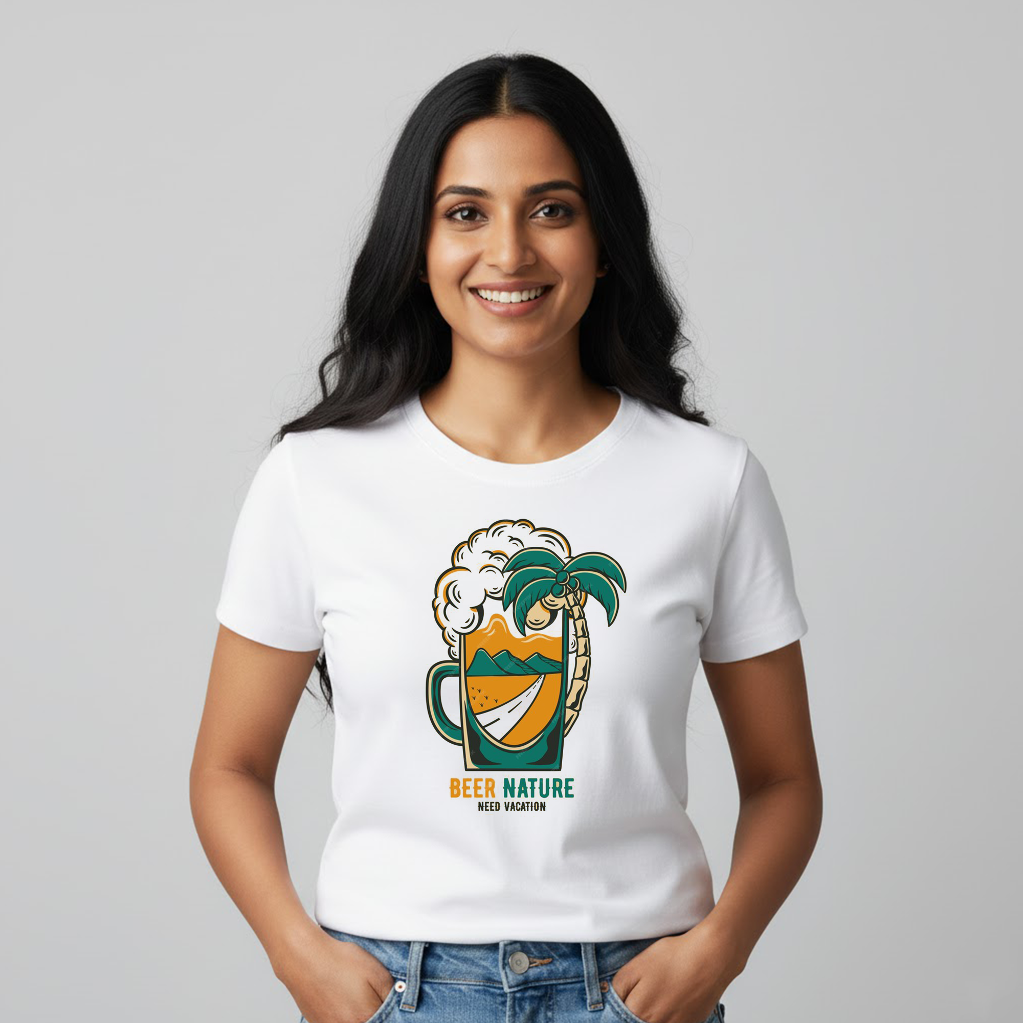Couples Vacation Love Printed Pure Cotton White T-shirts