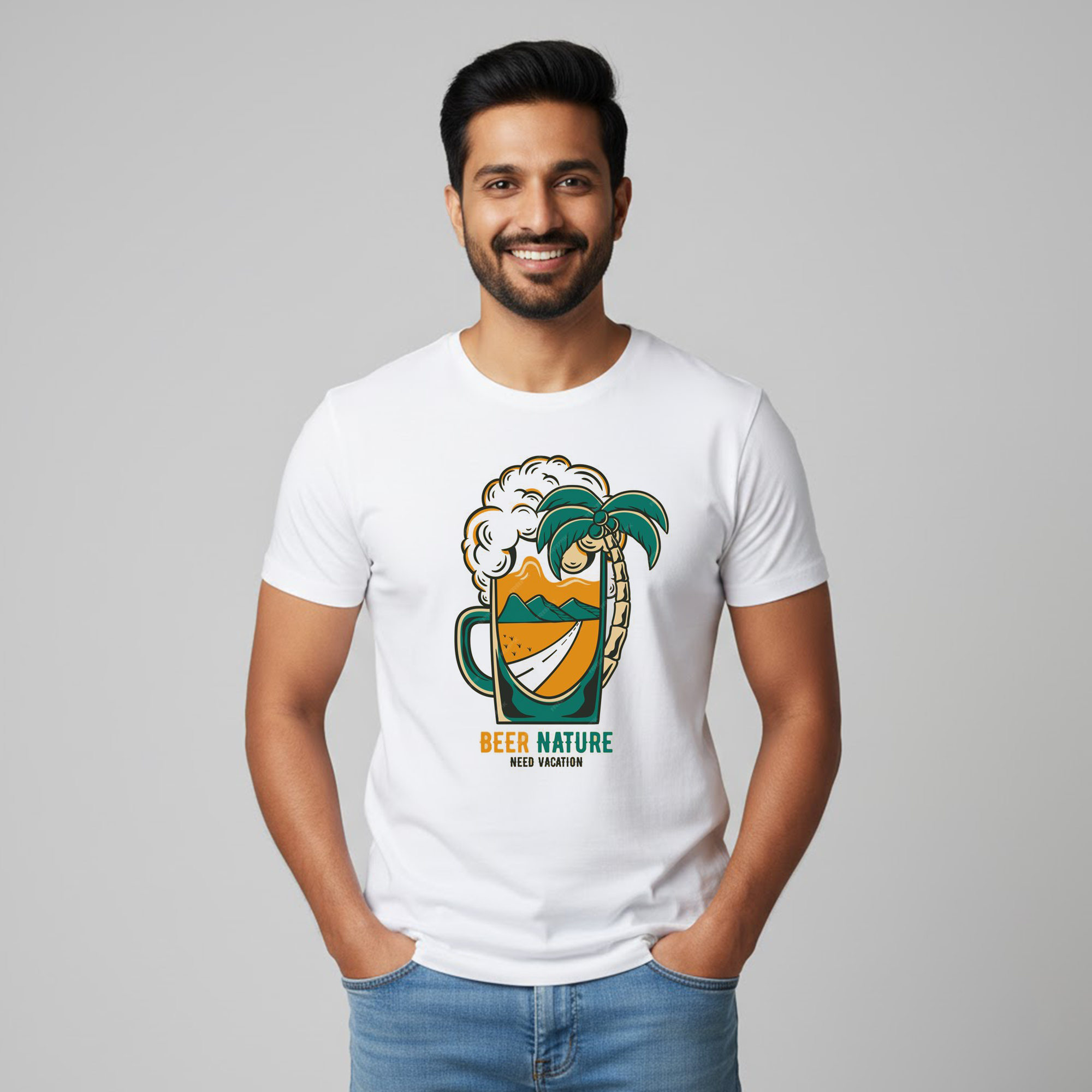 Couples Vacation Love Printed Pure Cotton White T-shirts