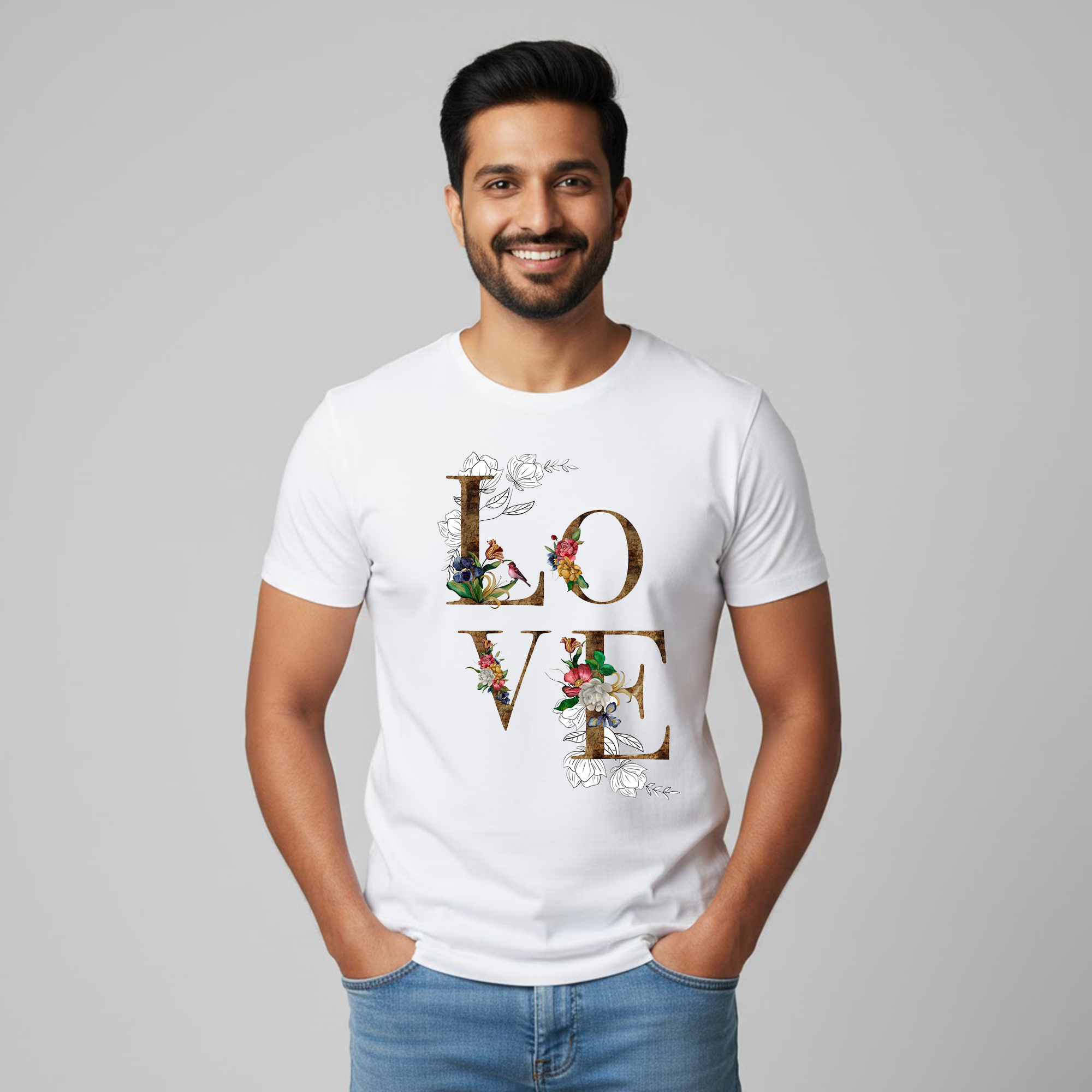 Couples Love Printed Pure Cotton White T-shirts