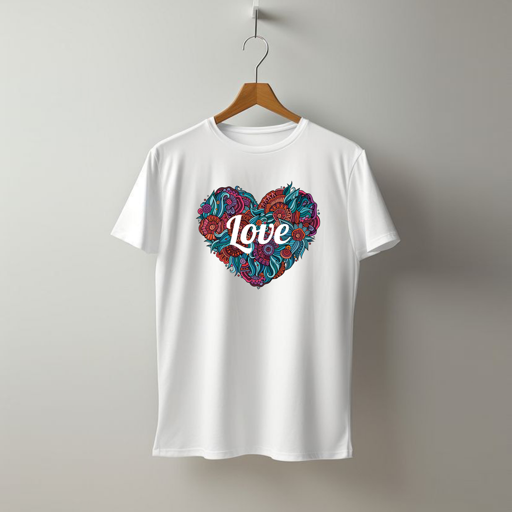 Couples Printed (Love) White Pure Cotton T-shirts