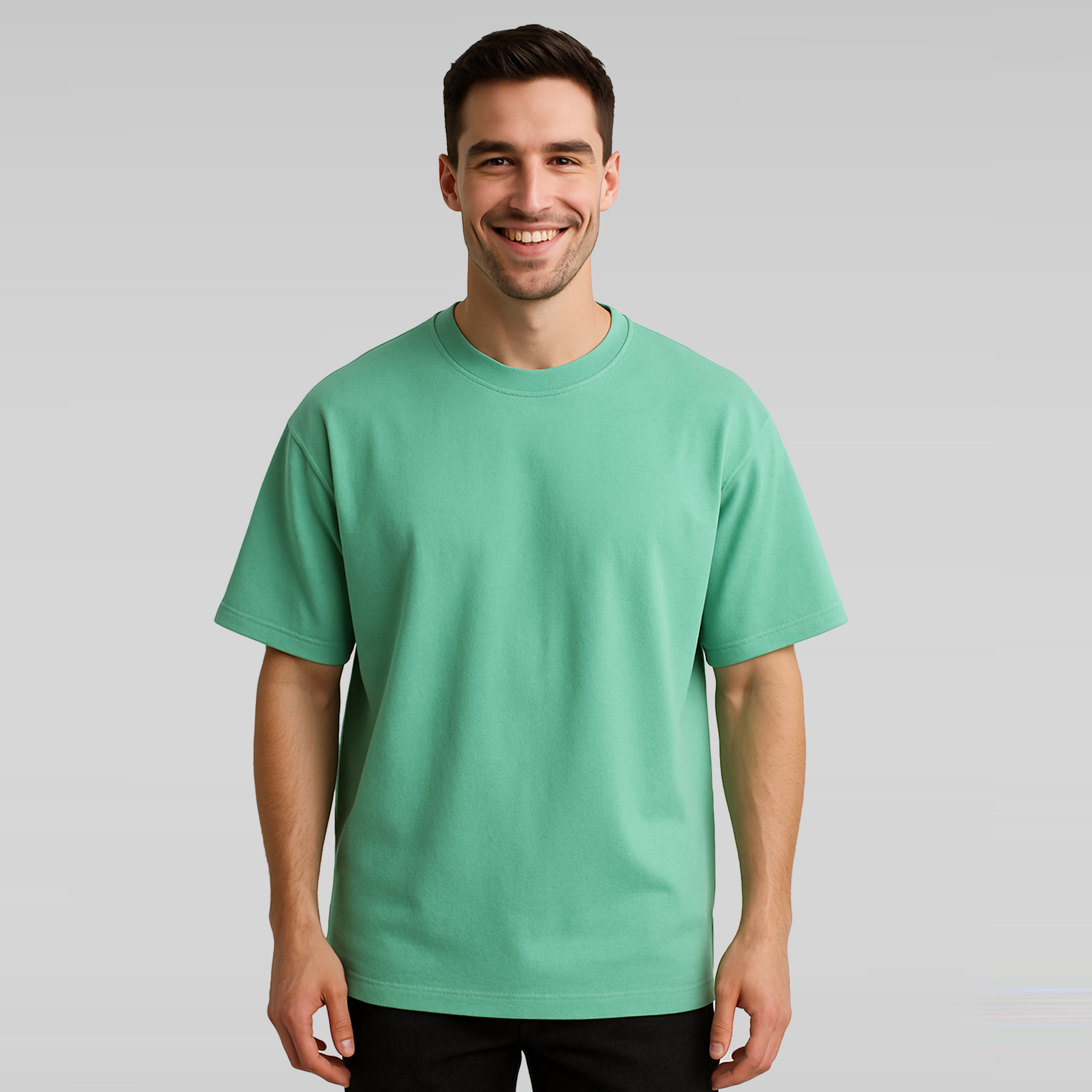 Men's Oversized Mint color Plain T-Shirt