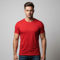 Unisex Pure Cotton Red color Round Neck Half Sleeve T_shirt