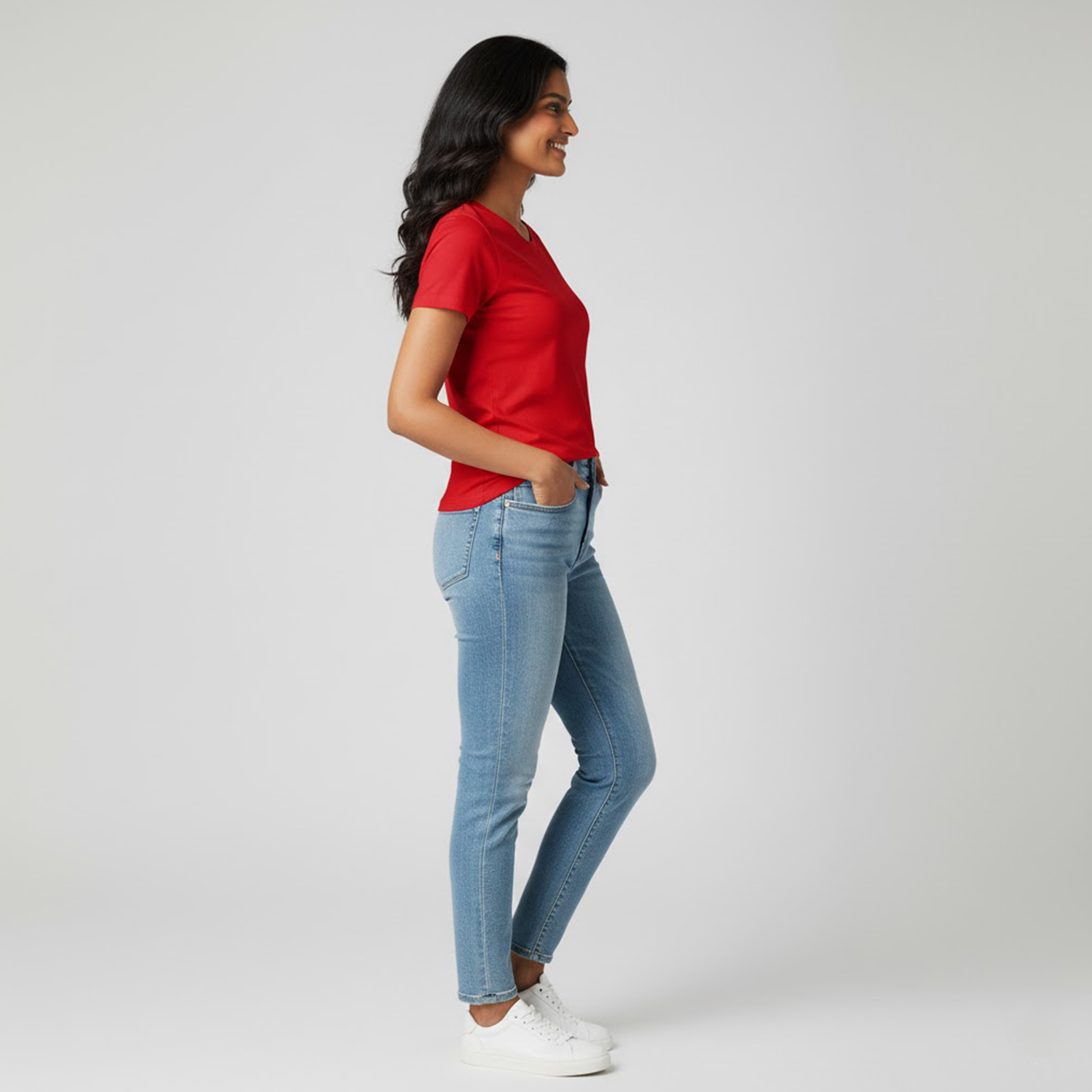 Unisex Soft Pure Cotton Red color Round Neck Half Sleeve T-shirt