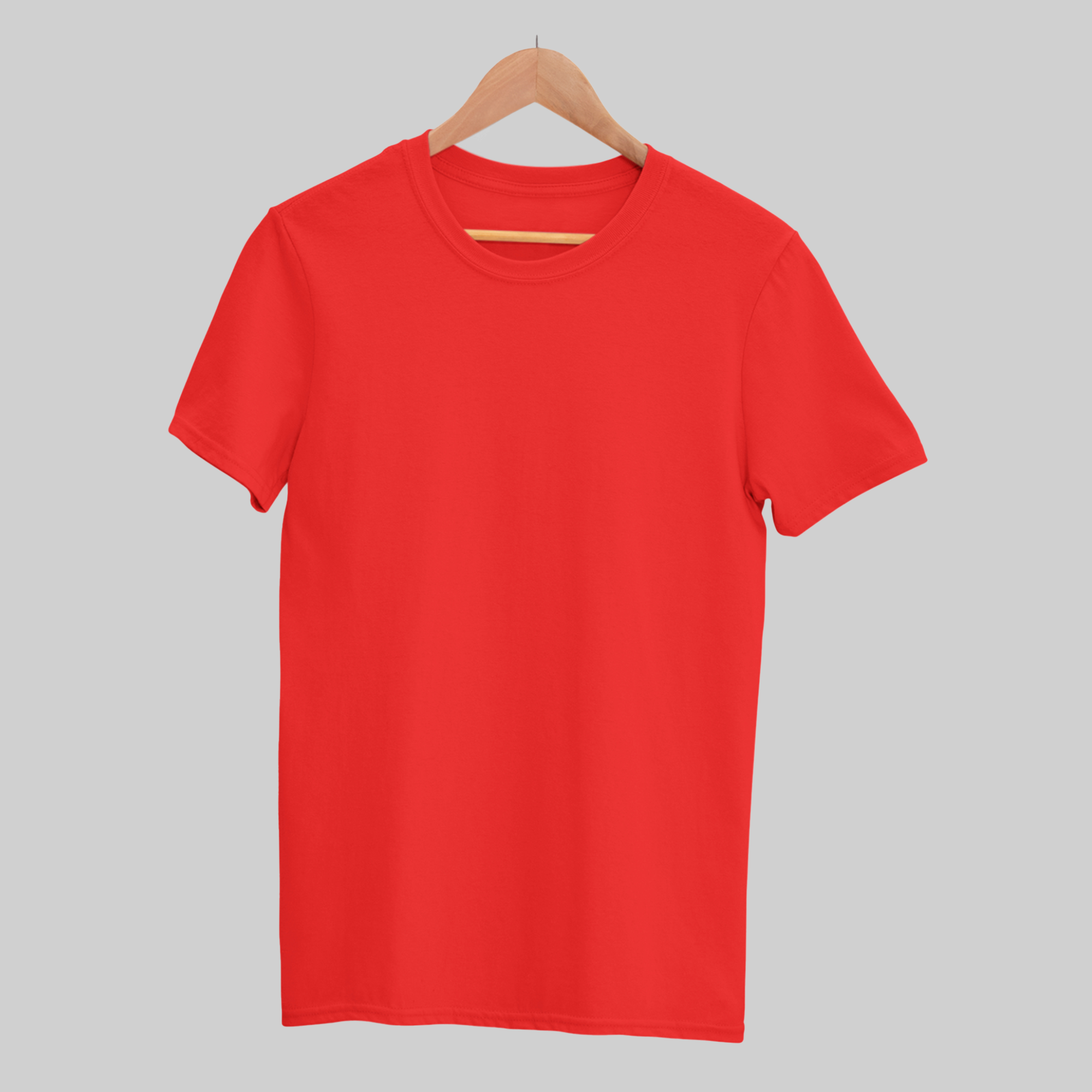 Unisex Pure Cotton Red color Round Neck Half Sleeve T_shirt