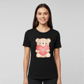 Unisex Soft 100% Cotton Black Round neck Half sleeve Printed Teddy T-shirt