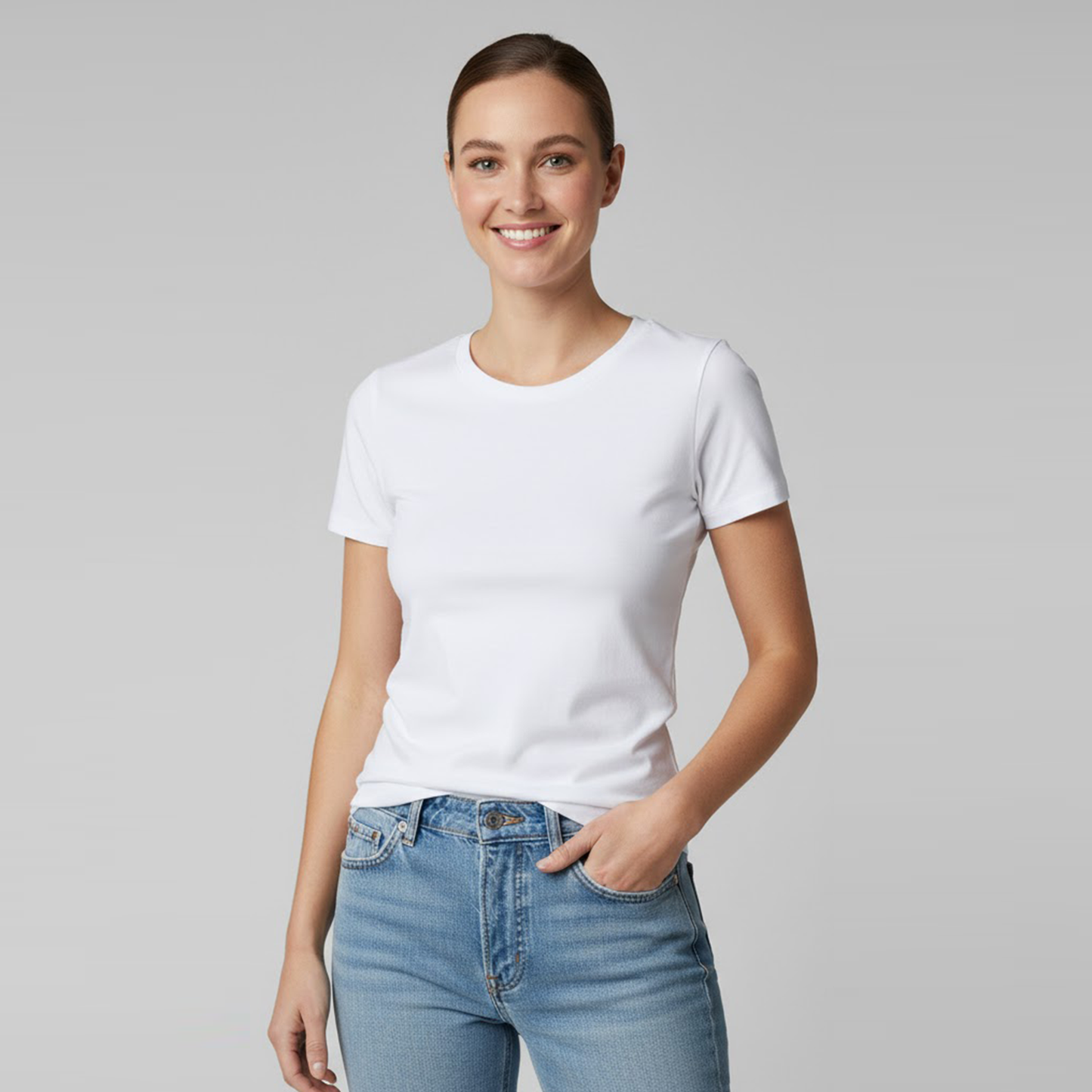 Unisex Soft Pure Cotton Round Neck Half Sleeve White T-shirt