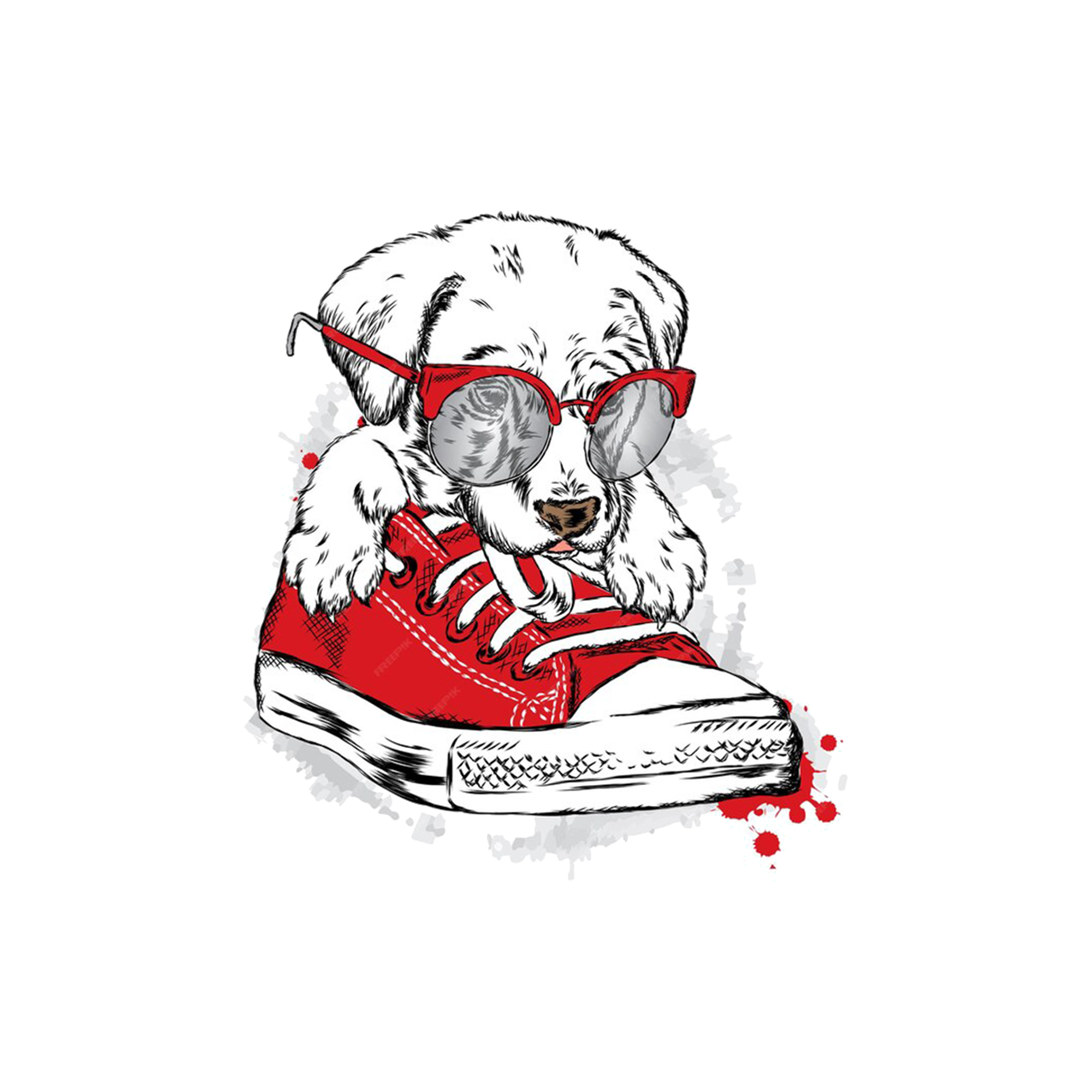 Men's Soft Pure Cotton Round Neck Dog Printed T-shirt